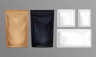 Free vector pouch foil paper bags set