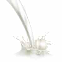 Free vector pouring milk with splash illustration poster