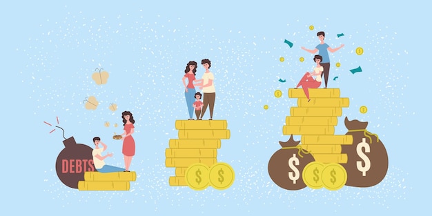 Free vector poverty flat colored composition