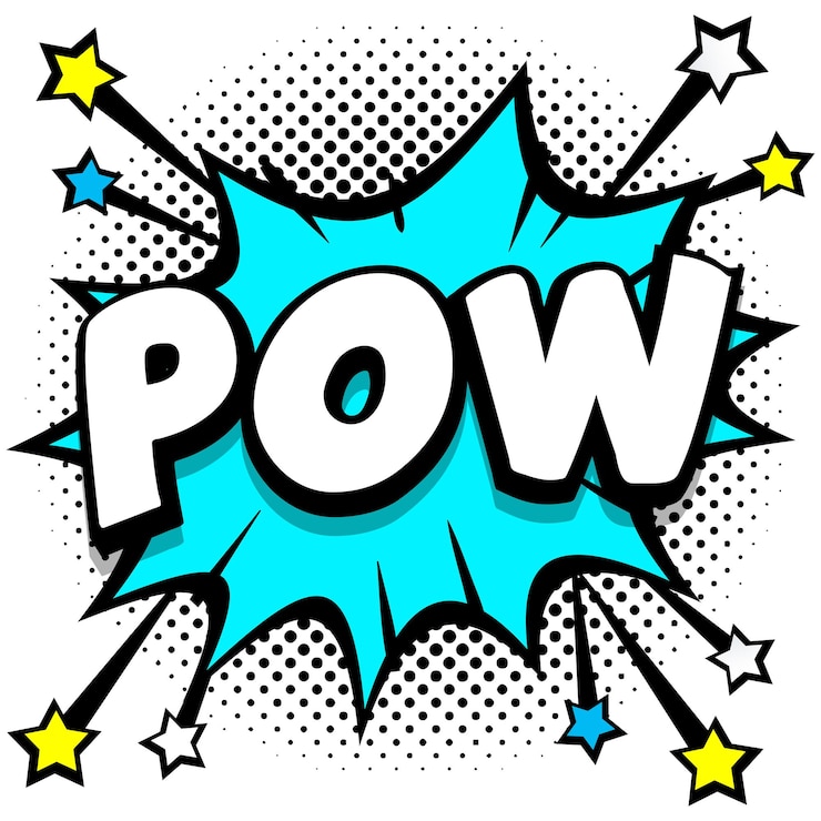 Free Vector pow pop art comic speech bubbles book sound effects