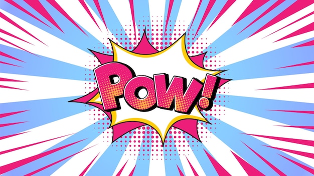POW レトロ コミック スタイルの吹き出し