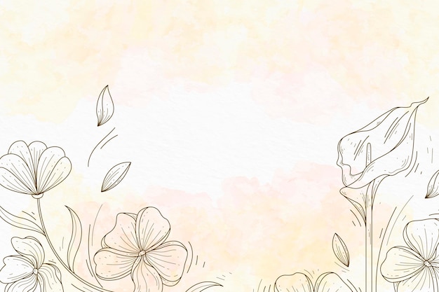 Powder pastel with hand drawn elements wallpaper