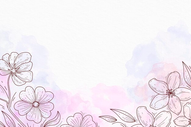 Powder pastel with hand drawn elements wallpaper