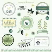 Free vector power of nature labels