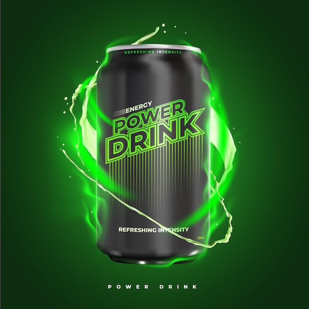 Power and refreshing energy drink product ad