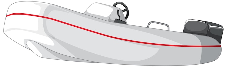 Free Vector powerboat or speedboat isolated on white background