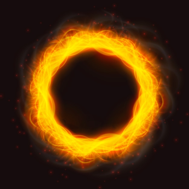 Powerful fire flames of a ring