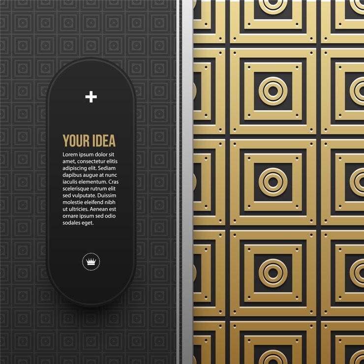 Free Vector powerpoint presentation golden design