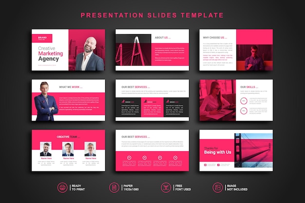 Powerpoint slides presentation template Premium Vector