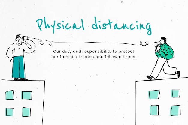 Free vector practice physical distancing to avoid spread of covid-19.