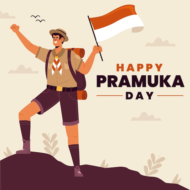 Pramuka day illustration