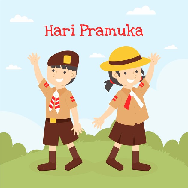 Pramuka day illustration
