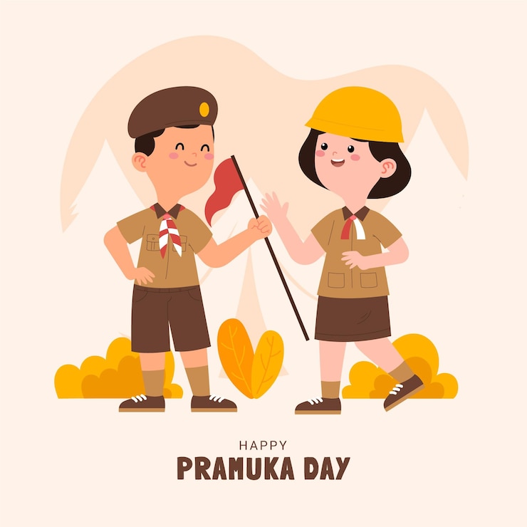 Free Vector pramuka day illustration