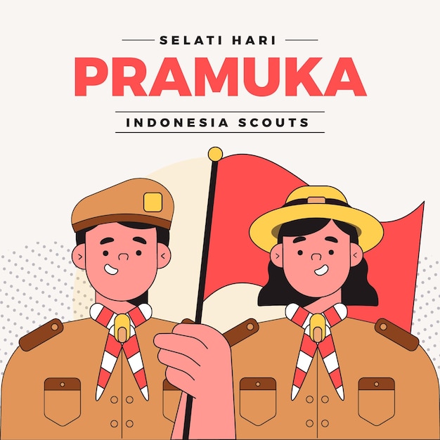 Free vector pramuka day illustration