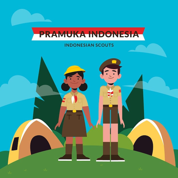 Free vector pramuka day illustration