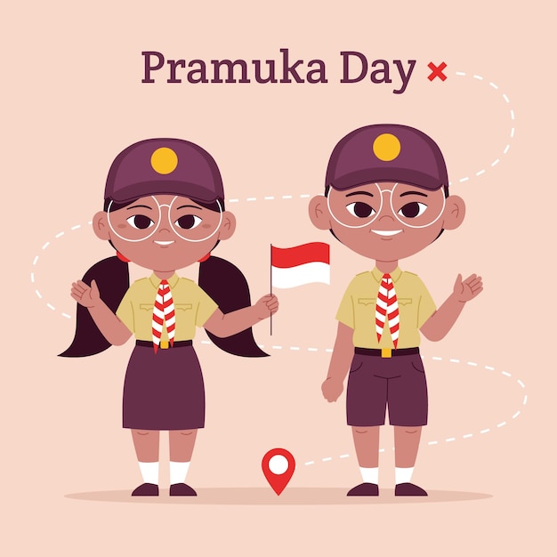 Pramuka day illustration