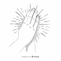 Бесплатное векторное изображение Фон молящихся рук