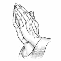 Free vector praying hands. religion and holy catholic or christian, spirituality belief and hope.