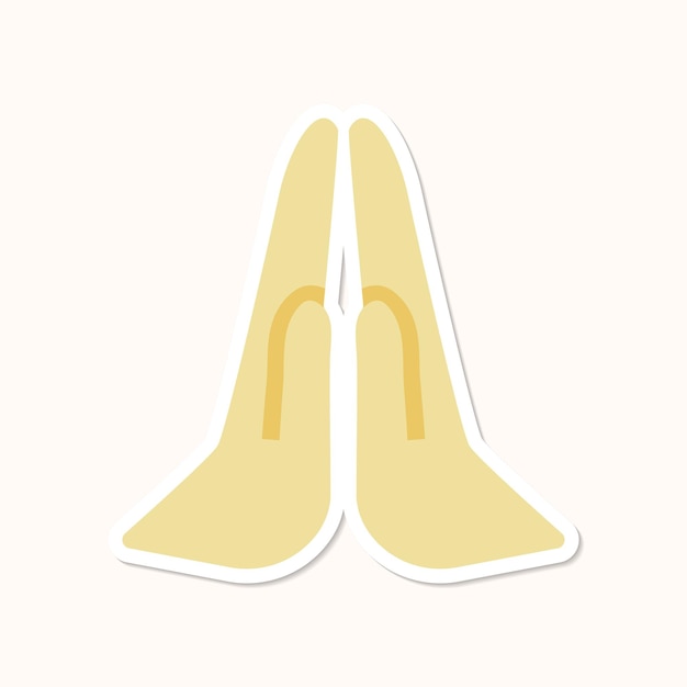 Бесплатное векторное изображение Вектор наклейки с символом молящихся рук