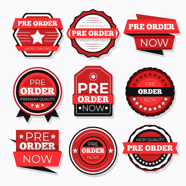 Free vector pre-order badge collection