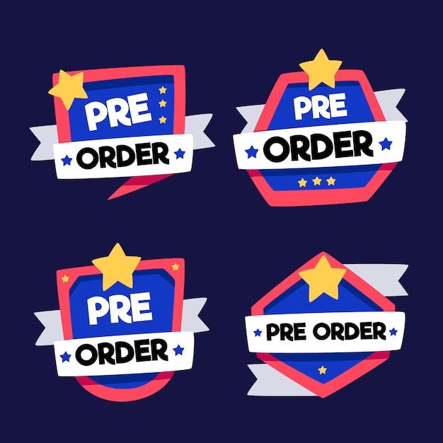 Free vector pre-order badge collection