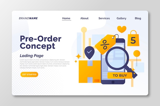 Pre-order concept landing page