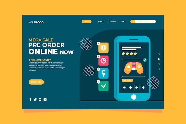 Free vector pre-order concept - landing page