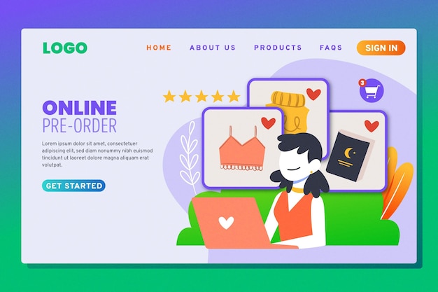 Pre-order landing page template