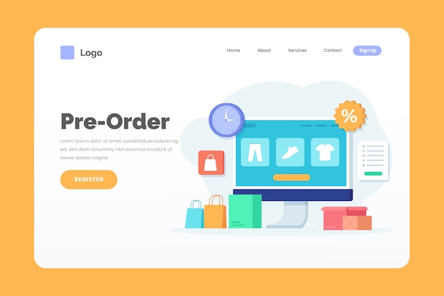 Pre-order landing page web template