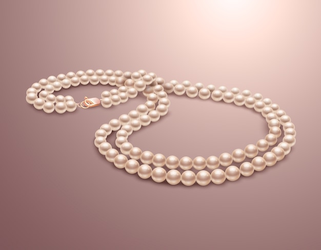 Бесплатное векторное изображение Драгоценный жемчужное ожерелье
