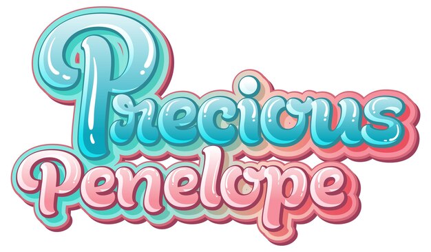 Дизайн текста логотипа Precious Penelope