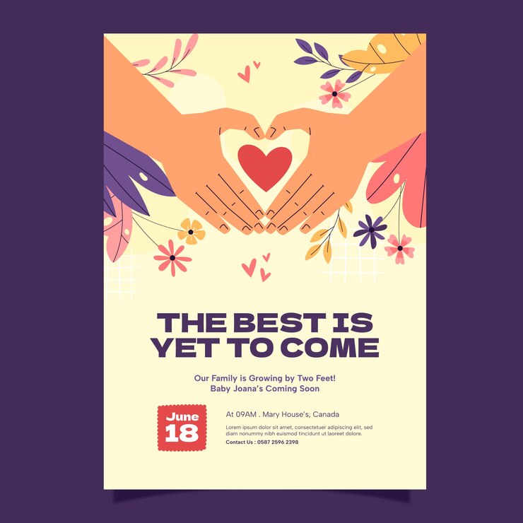 Free Vector pregnancy announcement poster template