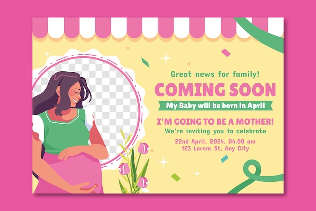 Pregnancy announcement poster template