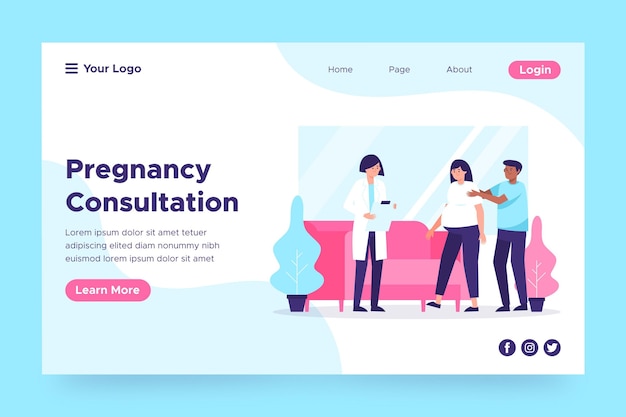 Free vector pregnancy consultation web page