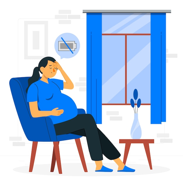 Free vector pregnancy fatigue concept illustration