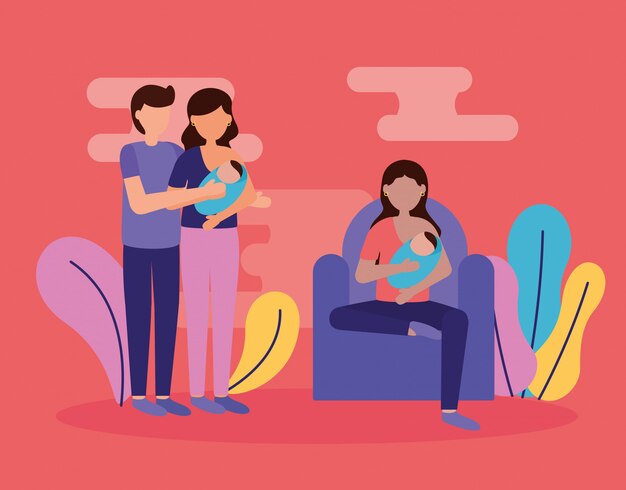 Free vector pregnancy and maternity scene