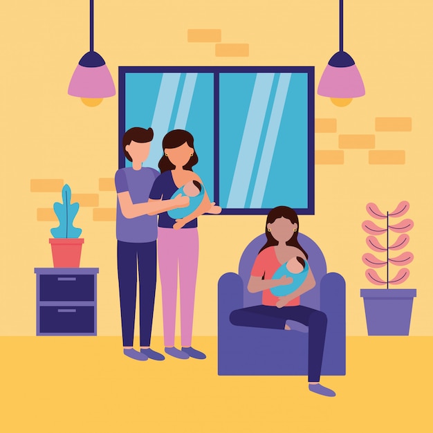 Free vector pregnancy and maternity scene