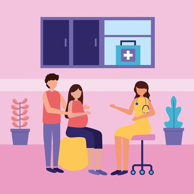 Free vector pregnancy and maternity scene