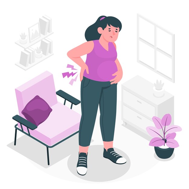 Pregnancy pain concept illustration