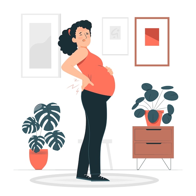 Free vector pregnancy pain concept illustration