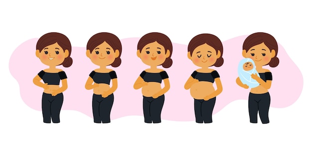 Pregnancy stages illustrated design