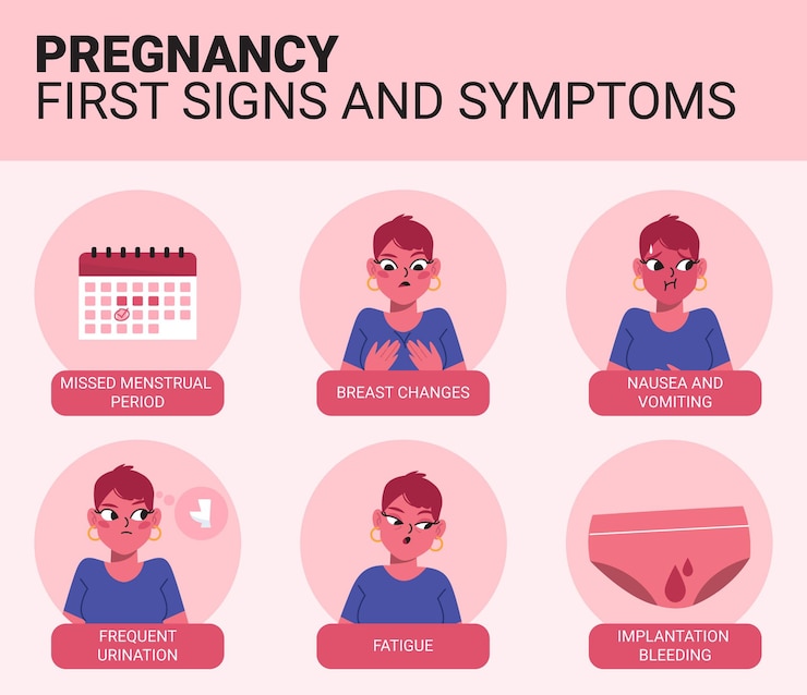 Free Vector pregnancy symptoms concept