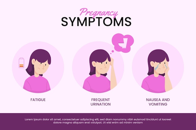 Pregnancy symptoms illustration concept