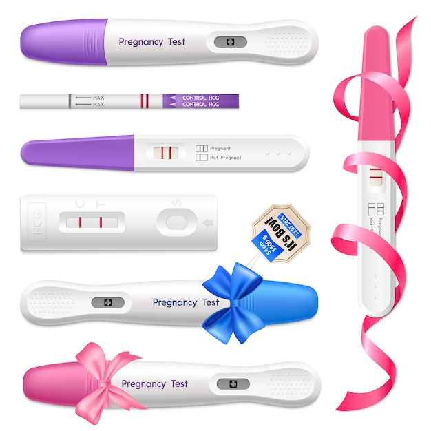 Бесплатное векторное изображение Тесты на беременность реалистичная коллекция