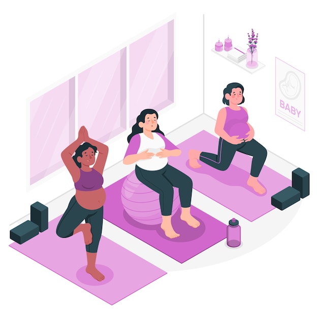 Pregnancy yoga concept illustration