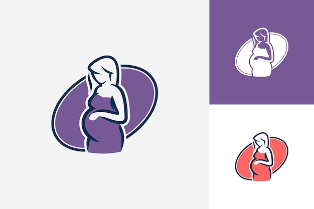 妊娠中​の​母親​の​ロゴテンプレートデザインベクトル​、​エンブレム​、​デザイン​コンセプト​、​クリエイティブ​シンボル​、​アイコン