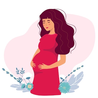 Pregnant woman background maternity vector illustration