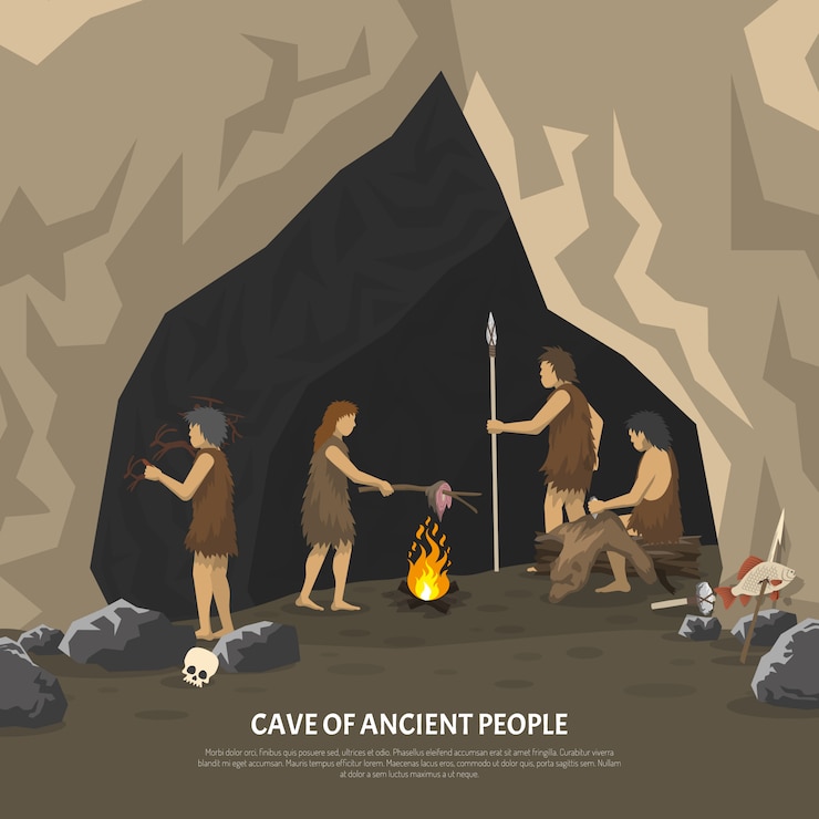 Free Vector prehistoric cave illustration