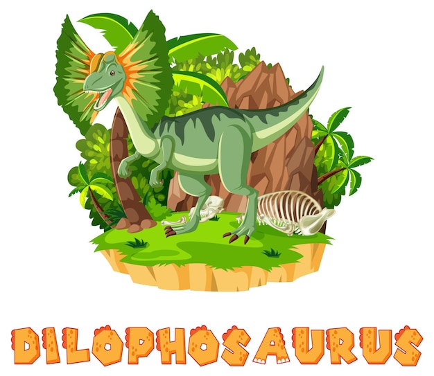 Prehistoric island with dilophosaurus