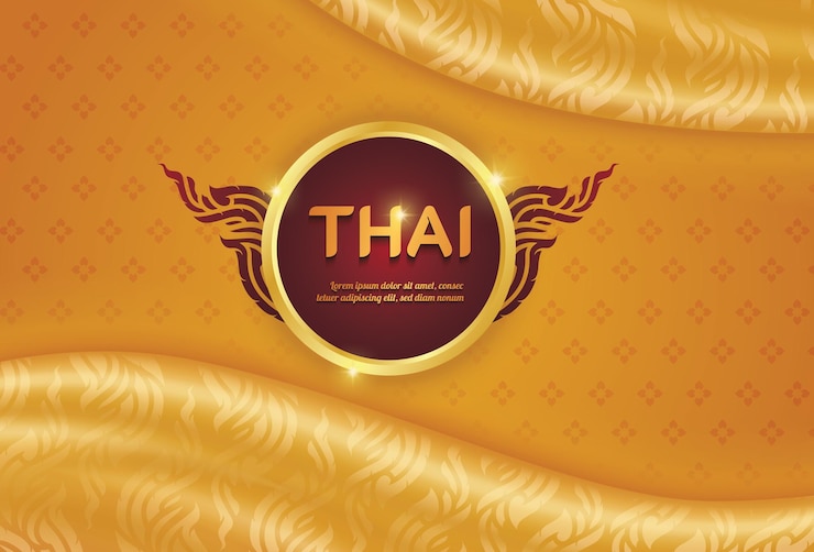 Free Vector premium abstract traditional thai flowers pattern background for luxury products